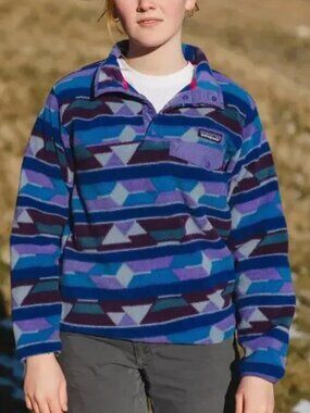 Patagonia Synchilla Snap-T Pullover Geometric Aztec Guatemalan Tango Size S